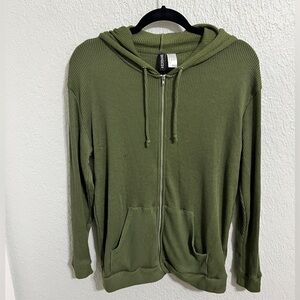 Olive Zip-Up Sweater